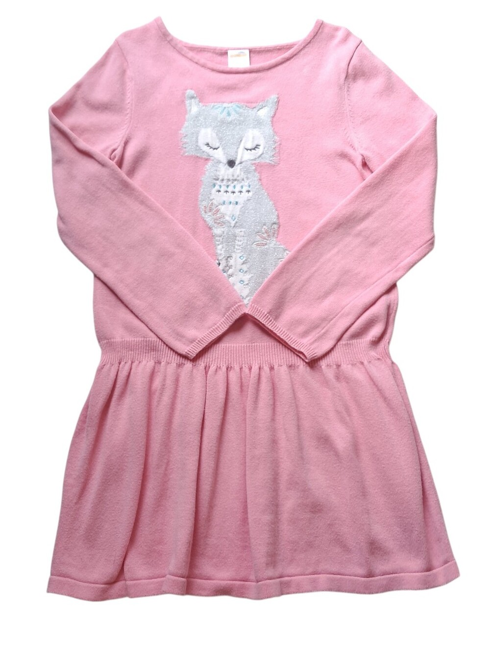 Gymboree Pink Sweater Dress with Silver Fox  Size 8
